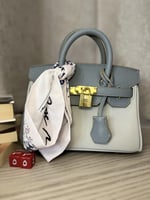 Birken Bag grayand baby blue ميني بيركن ( سماوي و...