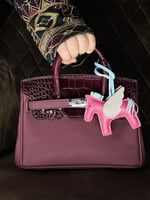 ‏Birken Bag Burgundy ميني بيركن ( عنابي) بجلد التم...