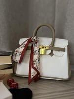 Birken Bag kaki and white ميني بيركن ( رمادي وابيض...