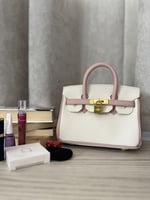Birken Bag pink and white ميني بيركن ( وردي وابيض)