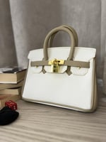Birken Bag kaki and white ميني بيركن ( رمادي وابيض...