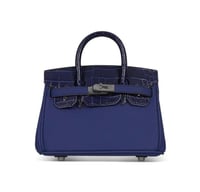 ‏Birken Bag Blue ميني بيركن ( نيلي) بجلد التمساح 2...