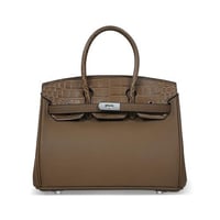 Birken Bag khaki بيركن ( رمادي وبيج )بجلد التمساح...