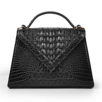 bag crocodile black | شنطة بجلد التمساح باللون الأ...