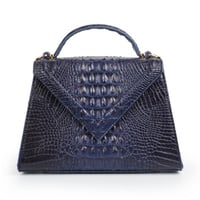 bag crocodile Blue | شنطة بجلد التمساح باللون الأز...