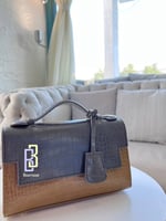 كروس بجلد التمساح | Maroon رصاصي و بني