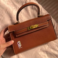 khaki Bag brown| ميني كايلي (جملي) بحديده ذهبيه با...
