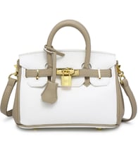 Birken Bag kaki and white ميني بيركن ( رمادي وابيض...