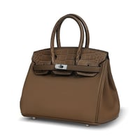 Birken Bag khaki بيركن ( رمادي وبيج )بجلد التمساح...