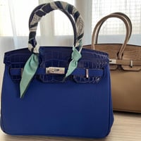 Birken Bag blue بيركن ( نيلي )بجلد التمساح بالحجم...