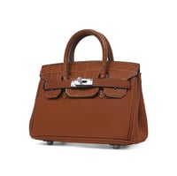 ‏Birken Bag camelميني بيركن ( جملي ) بجلد التمساح...