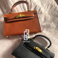 khaki Bag brown| ميني كايلي (جملي) بحديده ذهبيه با...