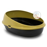 صندوق رمل للقطط بتصميم عالي الحواف لمنع الفوضى