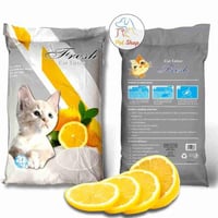 رمل قطط صناعي من فريش لفضلات القطط برائحة الليمون...