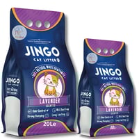 رمل قطط طبيعي من جينجو او جينغو برائحة اللافندر مت...