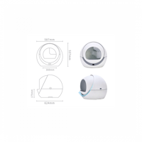 صندوق فضلات القطط الأوتوماتيكي ذاتي التنظيف واي فا...