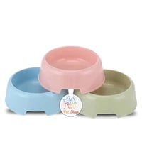 صحن طعام بلاستيك للقطط متعدد الالوان