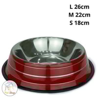 صحن طعام ستيل للقطط والكلاب بتصميم والوان جذابة مت...