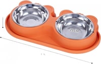 صحن ماء وطعام مزدوج شكل ضفدع