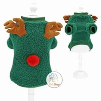 ملابس قطط وكلاب صغيرة شتوية على شكل غزال متعددة ال...