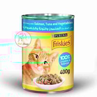 فريسكس طعام رطب للقطط بنكهة السلمون والتونة والخضر...