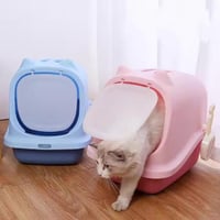صندوق فضلات القطط الروبوت مغلق بالكامل بعدة الوان