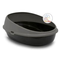 صندوق رمل للقطط بتصميم عالي الحواف لمنع الفوضى