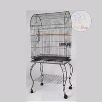 قفص طيور مع حامل لون اسود