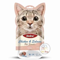 بيولاين مكافات بنكهة الدجاج والسلمون 5 اظرف بالداخ...