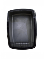 صحن رمل مستطيل لون رصاصي بغطاء عدة الوان