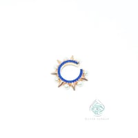 حلقة لؤلؤ وزركون ازرق