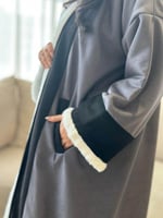 فروة شمواه نسائية فاخرة - فرو أبيض داخلي وصناعة سع...