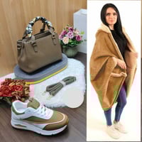 طقم هدايا شوز وشنطة مع شال شتوي