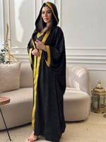 طقم صوف مغربي نسائي بشت مطرز ذهبي