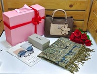 هدايا الشتاء شال كشميري نسائي مع شنطة ونظارة