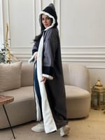 فروة شمواه نسائية فاخرة - فرو أبيض داخلي وصناعة سع...