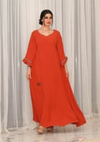 جلابية تطريز من الظهر لون اورنج