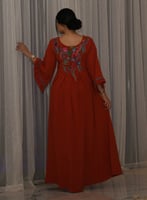 جلابية تطريز من الظهر لون اورنج