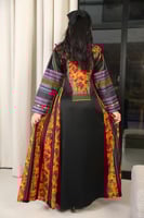 جلابيه كريب تطريز عسير مع شالكي برتقالي