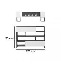 ركن قهوة ابيض مع رمادي غامق-موديل RC04