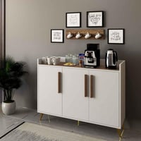 ركن قهوة ابيض مع بني خشبي - موديلRC07