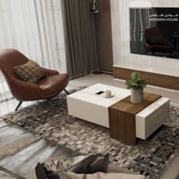 طاولة وسط ابيض مع بني 2001_موديل Sozan