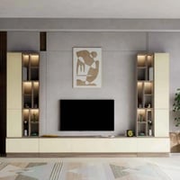 طاولة وسط مع طاولات خدمة خشبي Ex مع بيج -موديل CT6...