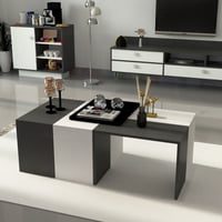 طاولة وسط رمادي غامق مع ابيض -موديل Ct07