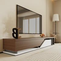 طاولة تلفاز ابيض مع بني 2001 - موديل SUDU