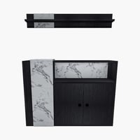 طاولة تلفاز اسود مع رخامي موديل Sozan