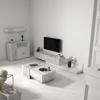 طقم طاولات ابيض مع رخامي موديل Sozan