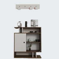 ركن كوفي Kelebek ابيض مع بني