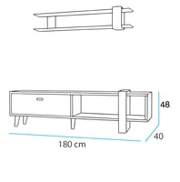 طاولة تلفزيون ابيض مع رمادي غامق-موديل tv19