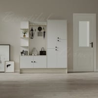 مدخل وجزامة ابيض مع رمادي -موديل Alan